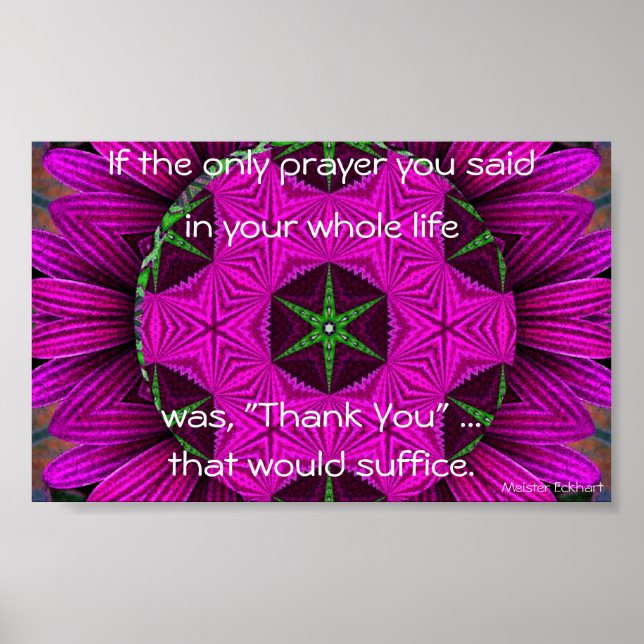 Affiche Kaleidoscopique Mandala "Merci" (Devant)