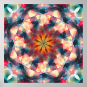 Affiche Kaleidoscopique Prismatique Mandala