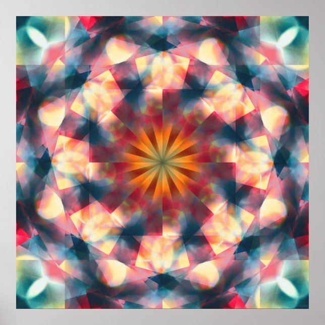 Affiche Kaleidoscopique Prismatique Mandala (Devant)
