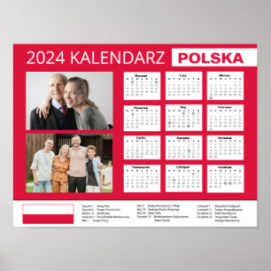 Affiche Kalendarz z własnymi zdjęciami 2024 Pologne