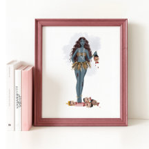 Kali maa dessinée à la main, art indien