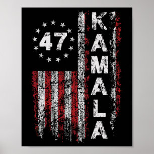Affiche Kamala 47 Kamala47 Président Usa America Drapeau 2