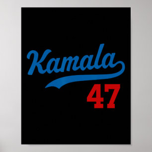 Affiche Kamala 47 Style Baseball Kamala Harris 2024 Présid