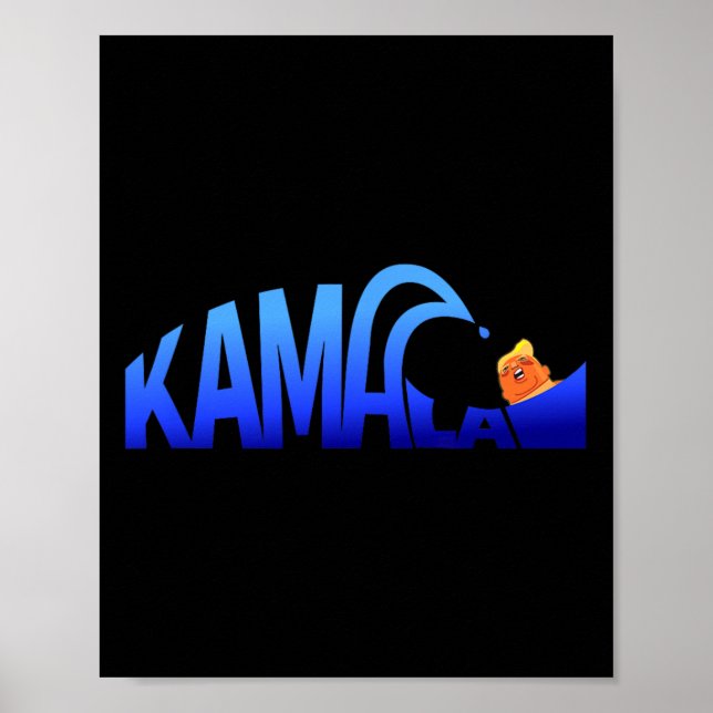 Affiche Kamala Blue Wave sur Trump Harris pour président 1 (Devant)