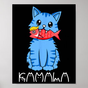 Affiche Kamala Cat Mange Du Poisson Drôle Harris Trump 202