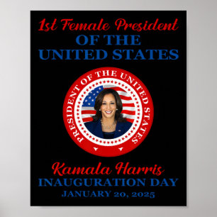 Affiche Kamala Harris 1ère femme Présidente Inauguration P