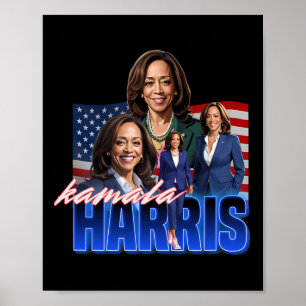 Affiche Kamala Harris American Flag Redémarrage