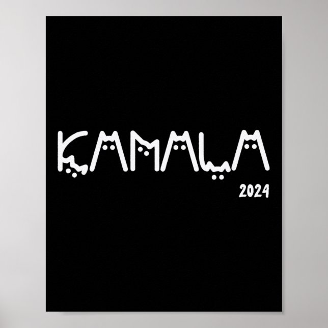 Affiche Kamala Harris Chat Laisser Positif Drôle (Devant)