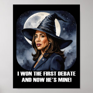 Affiche Kamala Harris Drôle Débat Élection 2024 Won Witch