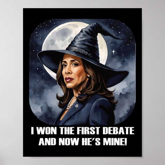 Affiche Kamala Harris Drôle Débat Élection 2024 Won Witch (Devant)