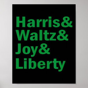 Affiche Kamala Harris Et Waltz Joie Liberté Drôle