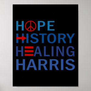 Affiche Kamala Harris Hope History Healing Harris Walz 202