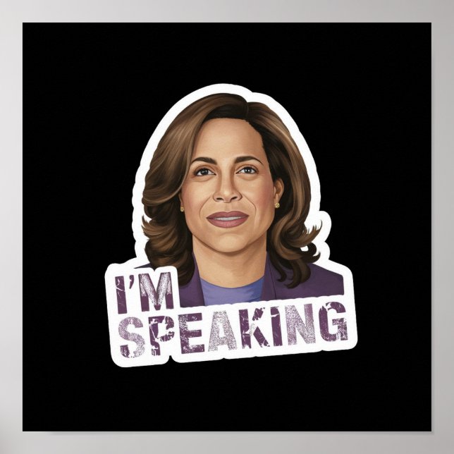 Affiche Kamala Harris Je parle, citation du débat historiq (Devant)