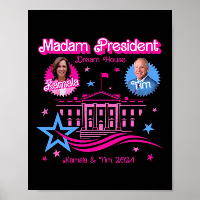 Affiche Kamala Harris Madame la Présidente Maison Blanche (Devant)