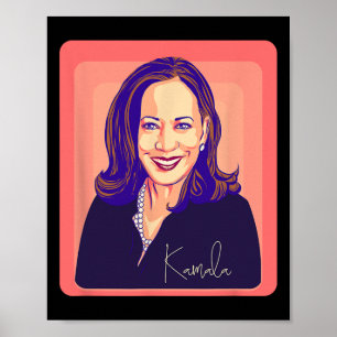 Affiche Kamala Harris Madame la Présidente Pop Art Portrai