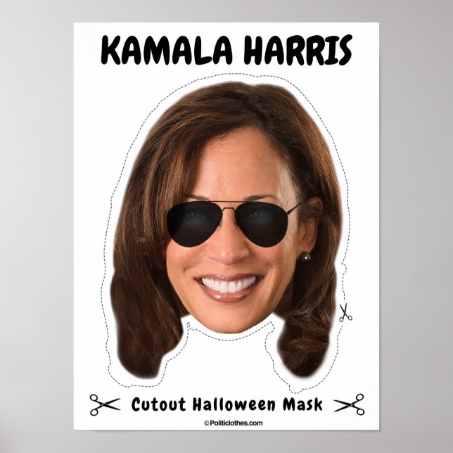 Affiche Kamala Harris Masque Halloween (Devant)