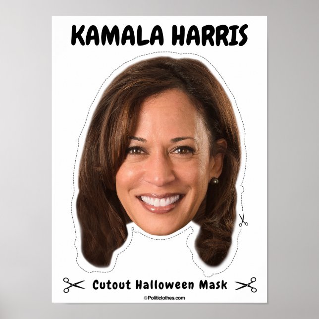 Affiche Kamala Harris Masque Halloween (Devant)