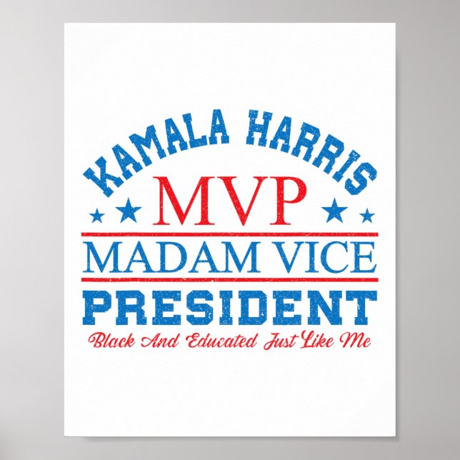 Affiche Kamala Harris Mvp Madame La Vice-Présidente Black  (Devant)