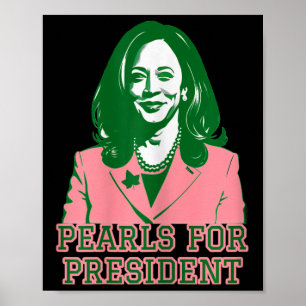 Affiche Kamala Harris Pink & ; Green Presidential Run F