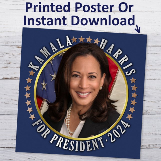 Affiche Kamala Harris pour le président démocrate 2024 Pho (Créateur téléchargé)