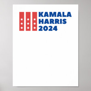 Affiche Kamala Harris Pour Président - Vote Élection Bleue