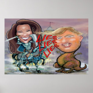 Affiche Kamala Harris se défend de la bête des mensonges