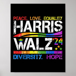 Affiche Kamala Harris Tim W 2024 Peace Lgbt Harris W Waltz