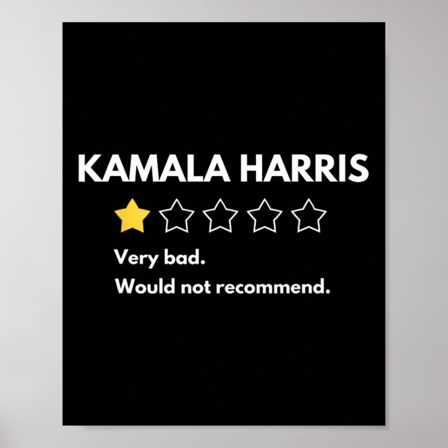 Affiche Kamala Harris Une évaluation de 1 étoile Très D Ne (Devant)