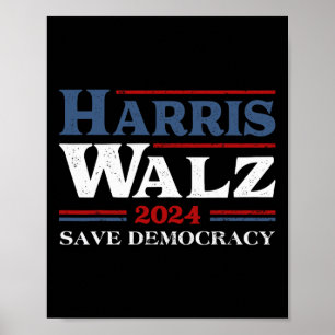 Affiche Kamala Harris Waltz Élection 2024 Sauver la démocr