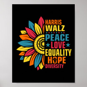 Affiche Kamala Harris Waltz Paix Amour E Hope Diversité