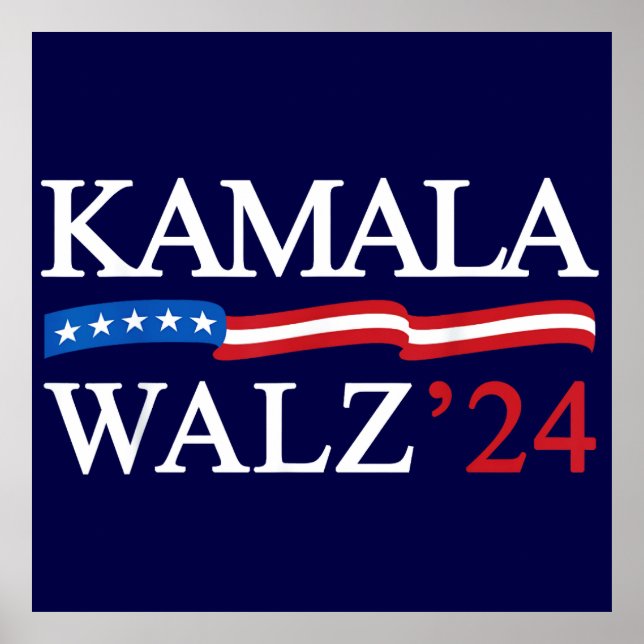 Affiche Kamala Harris Walz 2024 Évidemment bleu (Devant)