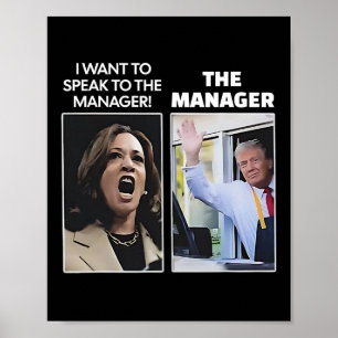 Affiche Kamala Je Veux M'Adresser Au Directeur Trump Mcdon