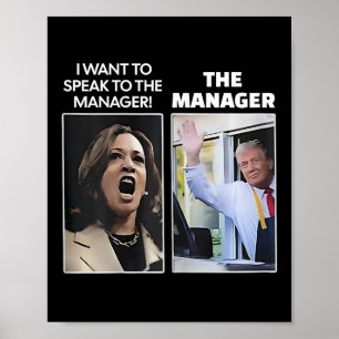 Affiche Kamala je veux parler au directeur Trump Mcdona