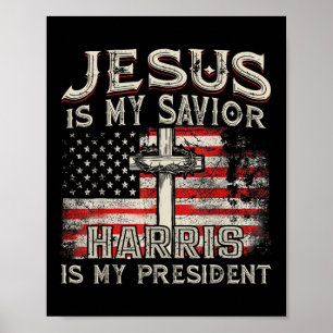Affiche Kamala Jesus Est Mon Sauveur Harris Est Mon Présid