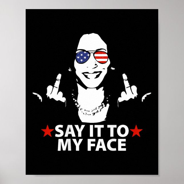 Affiche Kamala Middle Finger le dit à mon visage (sur le d (Devant)