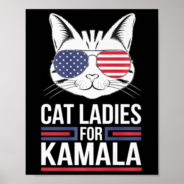 Affiche Kamala Pour Président - Cat Lady Uni (Devant)