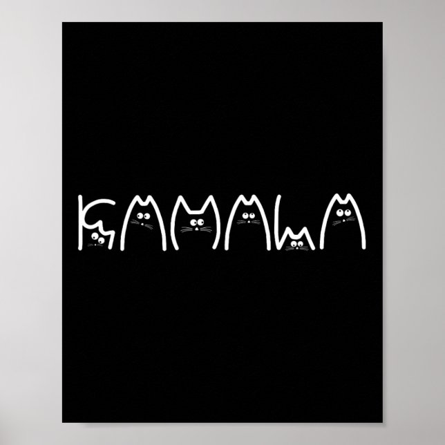 Affiche Kamala Typographie Chat Alphabet mignet Dit Drôle  (Devant)