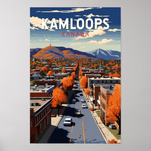 Affiche Kamloops Canada Travel Art Vintage
