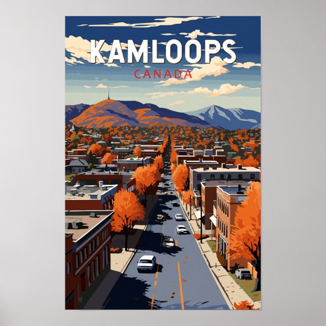 Affiche Kamloops Canada Voyage Art Vintage (Devant)