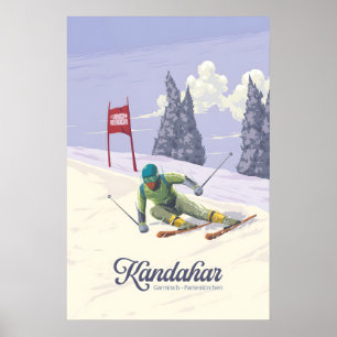 Affiche Kandahar Garmisch-Partenkirchen Allemagne Station 