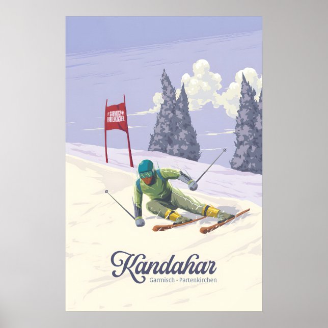 Affiche Kandahar Garmisch Partenkirchen Germany Ski Resort (Devant)