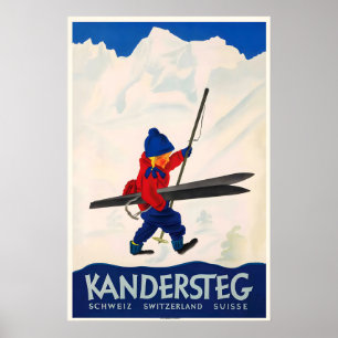Affiche Kandersteg Alpes suisses Suisse Montagnes Suisse