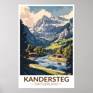 Affiche Kandersteg Suisse Art de voyage pictural Rétro