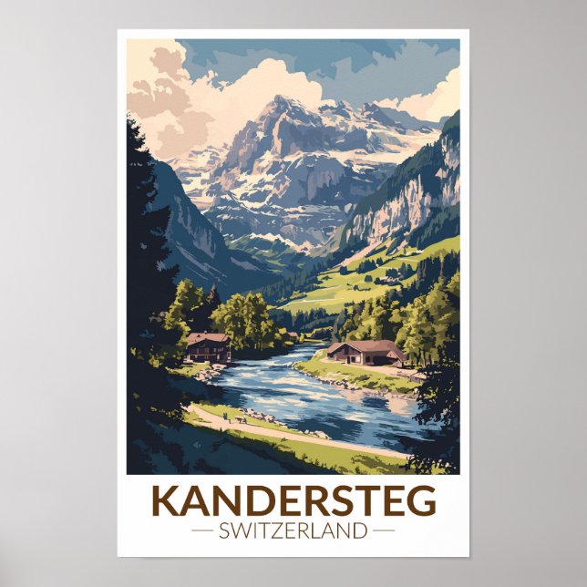 Affiche Kandersteg Suisse Art de voyage pictural Rétro (Devant)