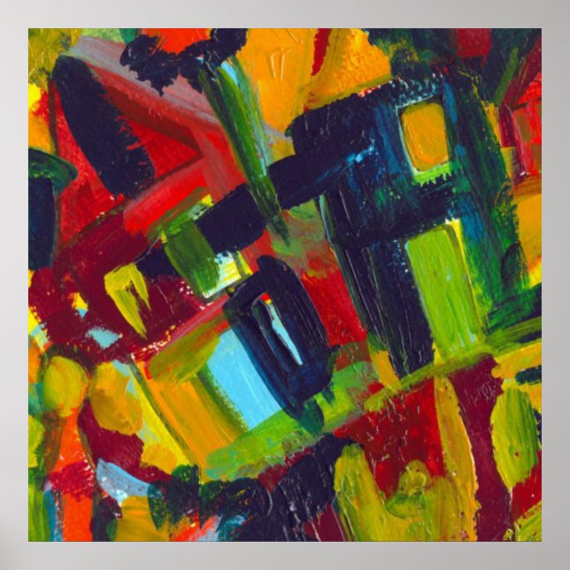 Affiche Kandinsky '304' Peinture Abstraite colorée (Devant)