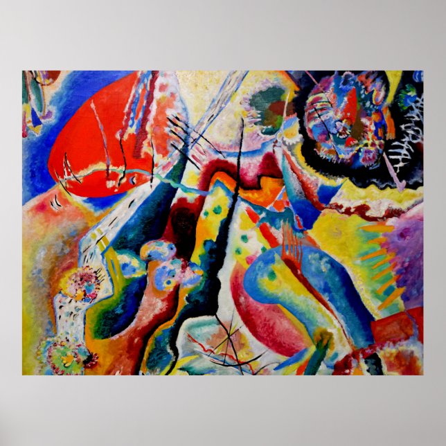 Affiche Kandinsky - Bild mit rotem fleck, (Devant)
