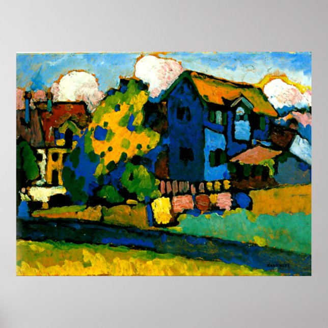 Affiche Kandinsky - Blaues Haus Klein (Devant)