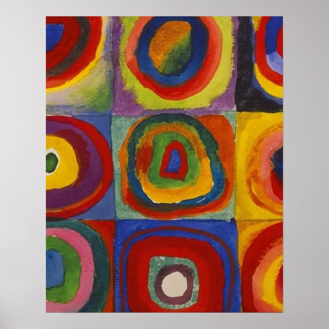 Affiche Kandinsky Farbstudie Quadrate Carrés Colorés (Devant)
