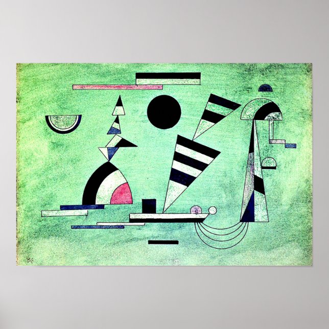 Affiche Kandinsky - Immergé dans le vert, oeuvre populaire (Devant)