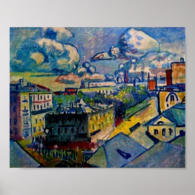 Affiche Kandinsky - Moscou, Carré de Zubovskaya, Etude (Devant)
